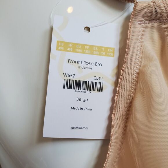 NEW Delimira Beige Front Close Bra 48B - Picture 9 of 11